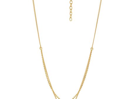 18kt Gold Plated Dangling Heart with Double Chain Necklace for women Online Sale