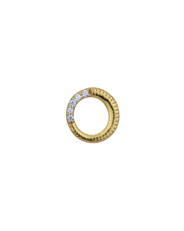 18kt Gold Plated with CZ Petite Textured Stud Earring Discount