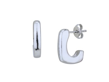 Rhodium Plated Contemporary Drop Earring Online