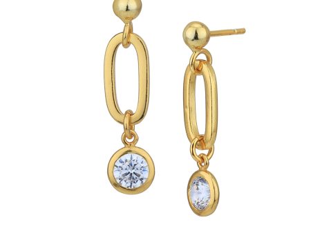 18kt Gold Plated with CZ Drop Earring Online