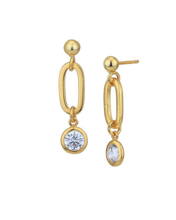 18kt Gold Plated with CZ Drop Earring Online